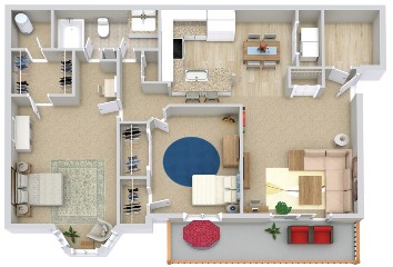 Apartment floor plan in Ypsilanti, MI