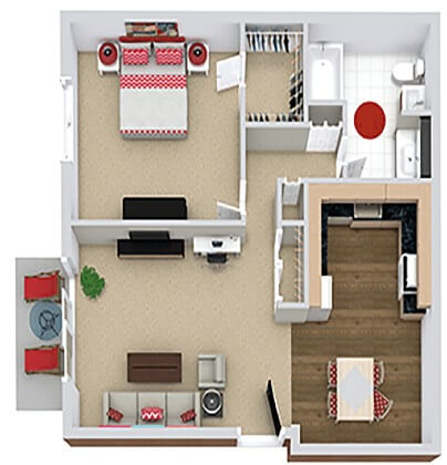 Top view of apartment plan