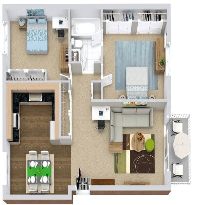 Top view of apartment plan