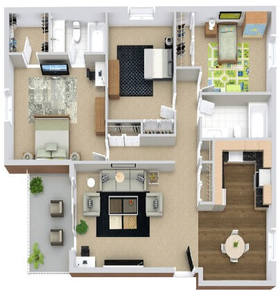 Top view of apartment plan