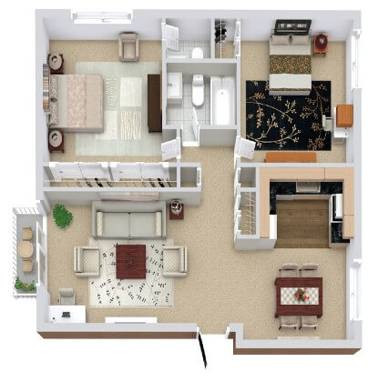 Top view of apartment plan