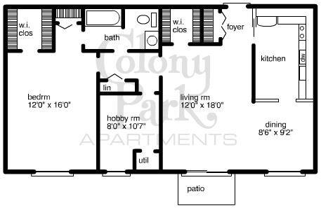 Colony Park: Southfield MI Large Apartments for Rent | Kaftan - colony-park-floorplan-addington
