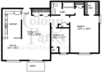 Colony Park: Southfield MI Large Apartments for Rent | Kaftan - colony-park-floorplan-berkshire
