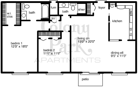 Colony Park: Southfield MI Large Apartments for Rent | Kaftan - colony-park-floorplan-chesshire