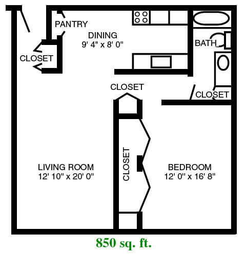 Twyckingham Valley: Southfield MI Apartments for Rent | Kaftan - twyckingham-floorplan